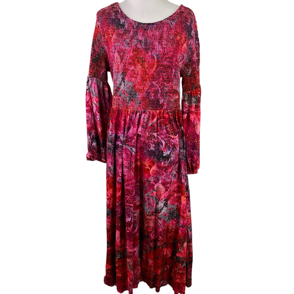 Soft Surroundings Beunissima Smocked Midi Dress Size Small